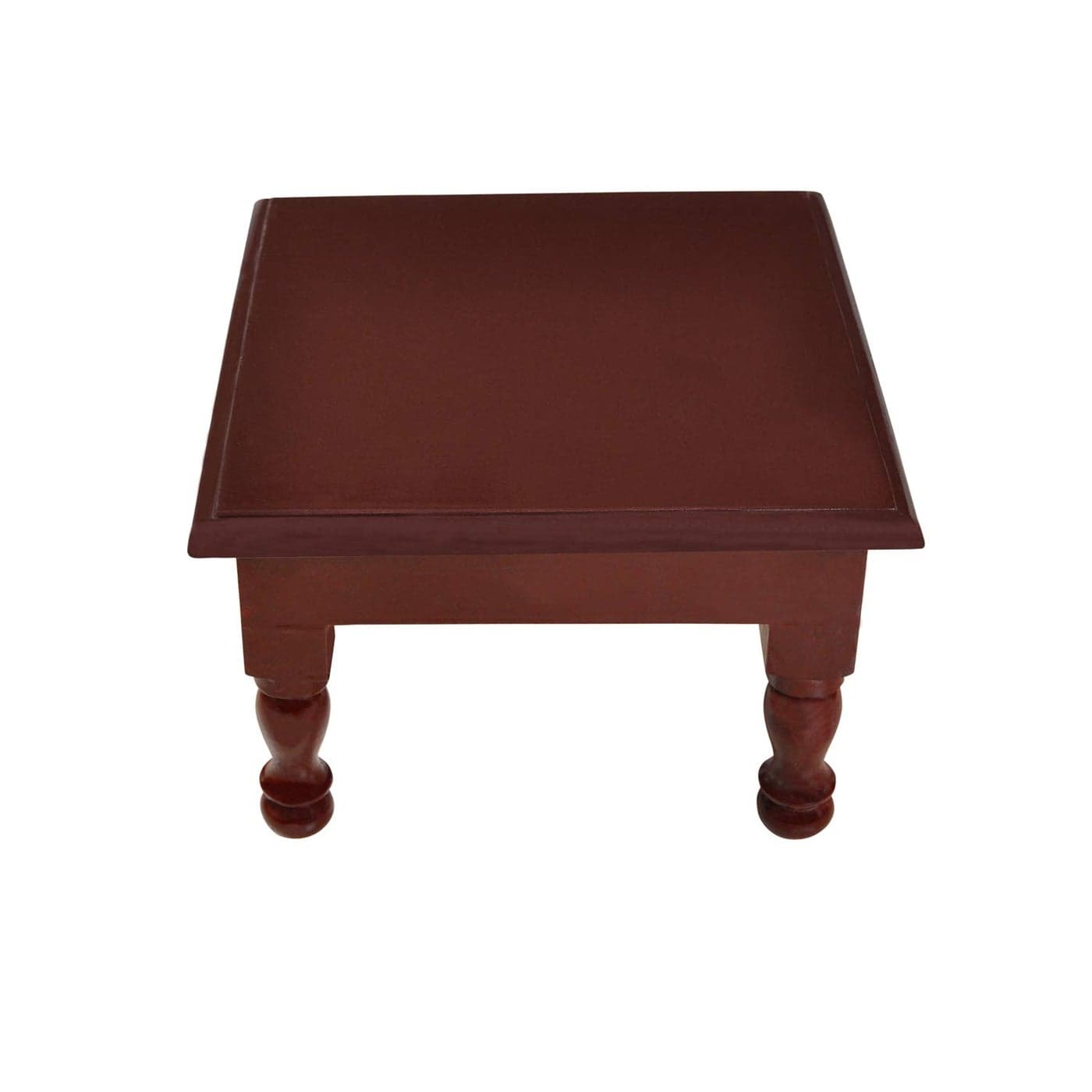 Lalhaveli Diwali Decorative Gifts Wooden Chowki for Pooja Room Home Decor Table Footstools 9 x 9 x 6 inches Brown