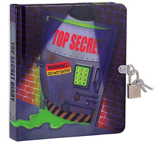 MOLLYBEE KIDS Top Secret Lock and Key Diary for Children Measures 55 x 625 Inches 208 Lined Pages