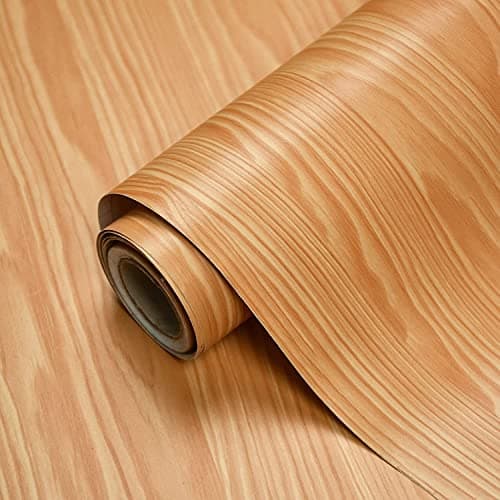 ELTON DIY Wall Paper/Wall Sticker Self Adhesive Wooden Wallpaper for Walls Living Room Bed Room Decoration Interior Exterior Easily Removable Furniture Make Over Dark Golden Oak (45x 300 Cms)