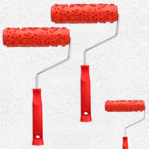 Yuanan 2 Pcs Texture Roller 7'' Drywall Texture Roller Decoration Textured Paint Rollers Pattern Rubber Rollers Textures Tool DIY Decorative Art Paint for Walls, Furnitures and Floors DIY Paints Art