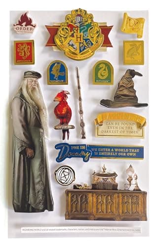 Paper House Productions Harry Potter Die-Cut 3D Scrapbook Sticker Sheet - Hogwarts with Dumbledore
