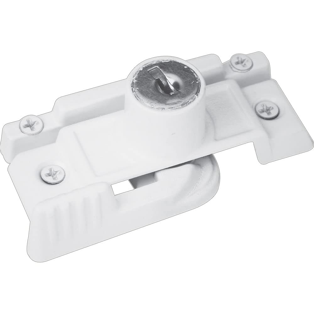 PrimeLine U 9933 Keyed ChildProof Sash Lock 214 In Hole Centers Diecast Zinc Painted White Single Pack