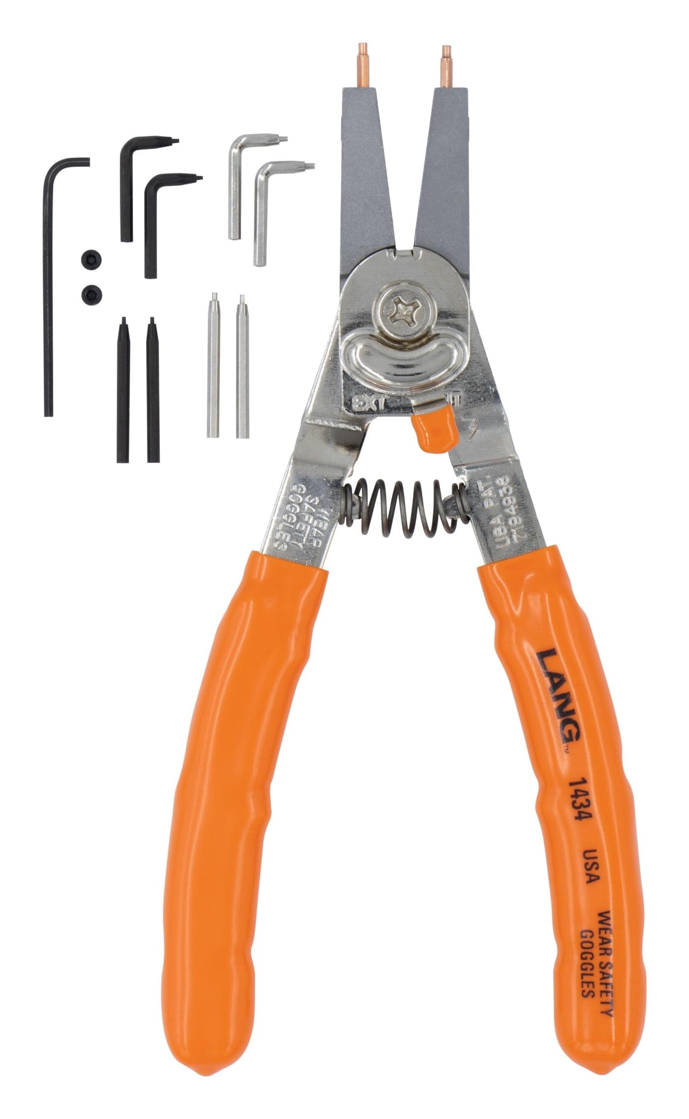 A E Hand Tools Lang Tools 1434 InternalExternal Quick Switch Retaining Ring Pliers and Tip Kit