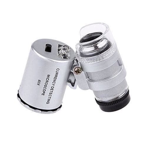 60X Mini Illuminated Jeweler LED UV Lens Loupe with Kare and Kind Retail Package 2pcs 60X