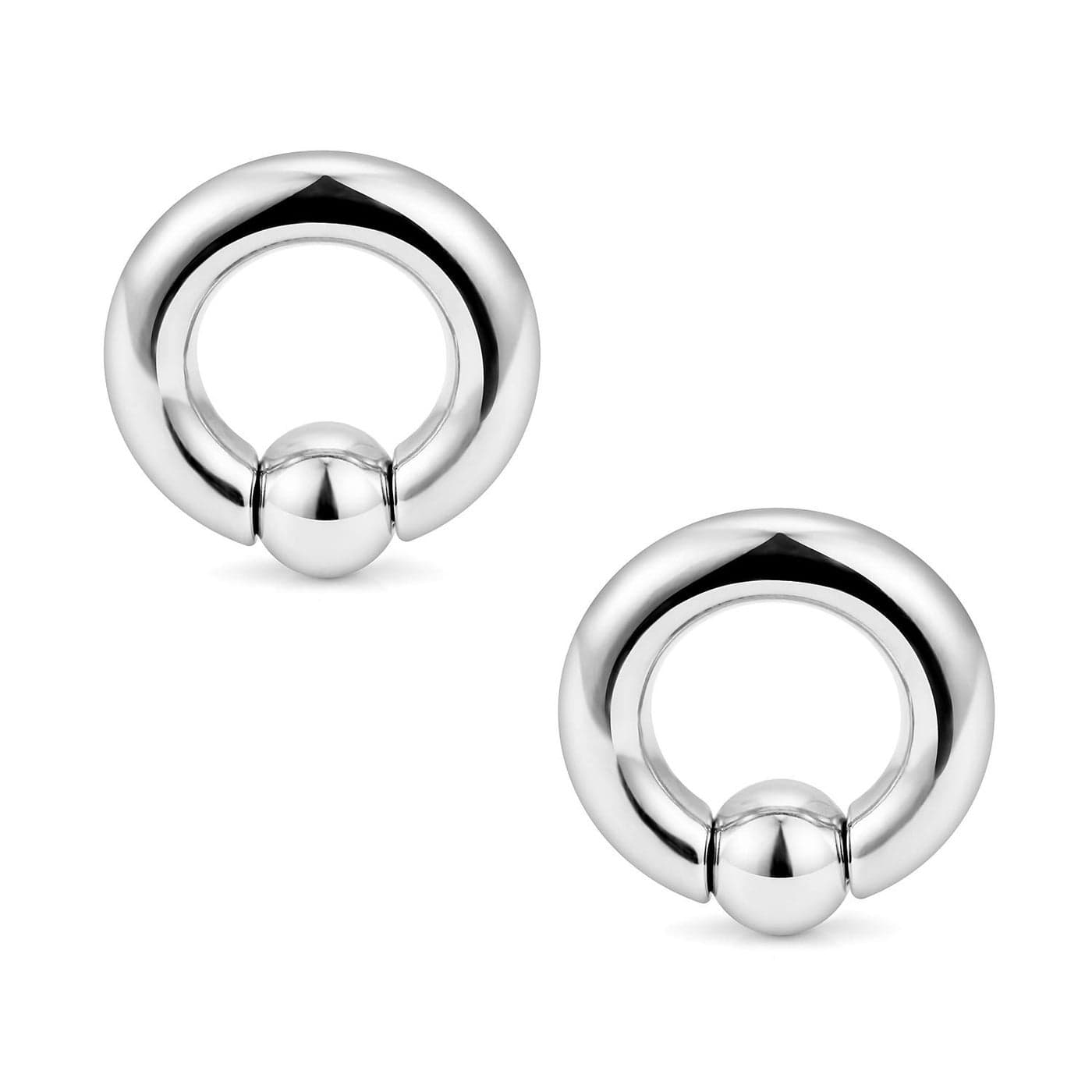 Ftovosyo PA Ring Captive Bead Rings Spring Action BCR Ball Rings 8G 316L Surgical Steel Pierced Body Jewelry for Women 2PCS 12mm
