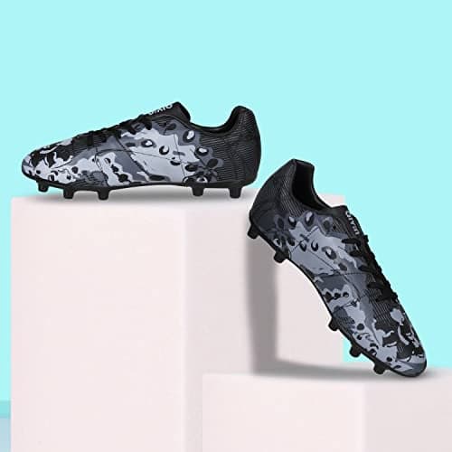 Aivin Ocean F.Ball Stud, Lightweight Insole Provides More Comfort and Grip, PVC Synthetic Leather Excellent Ball Control and Tackling, Football Shoes for Men (Black), UK-4
