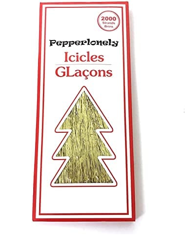 PEPPERLONELY 2000 Strands Icicles Tinsel Tree Christmas Decorations Gold