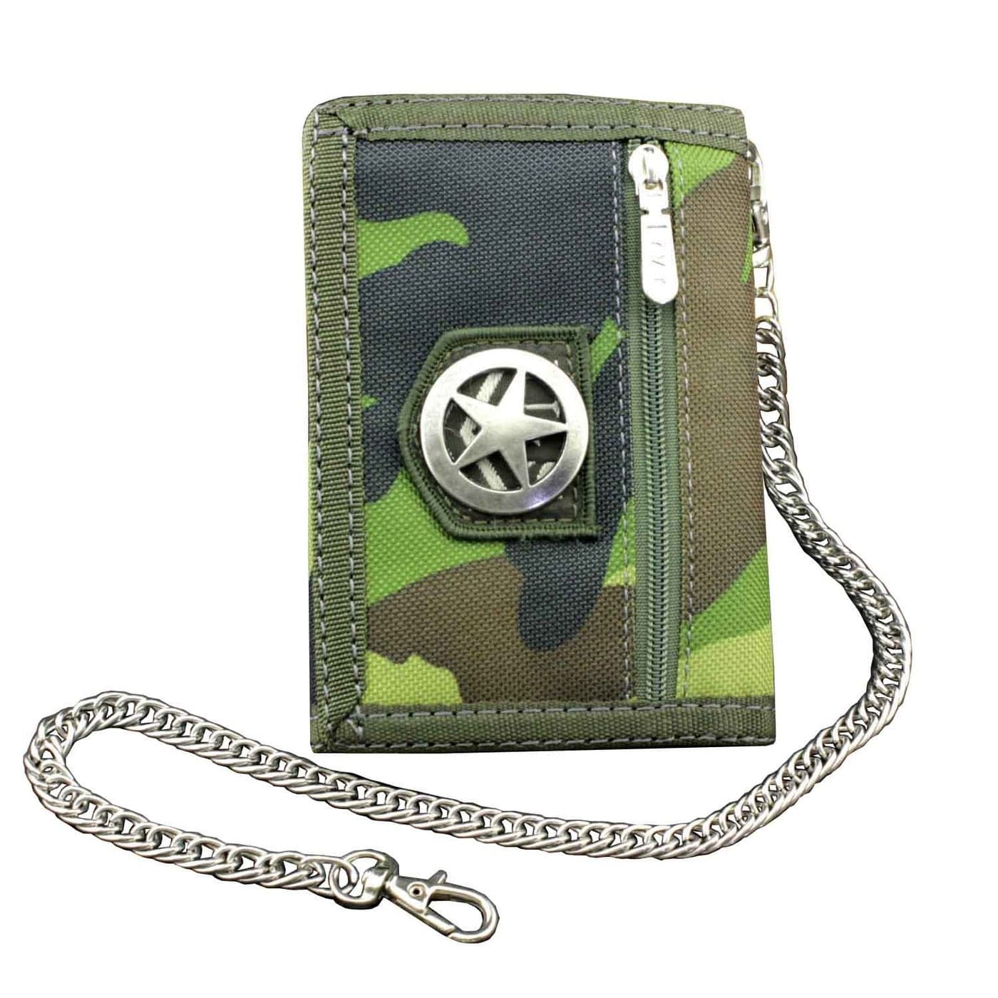 crazy hunter Men's Boy's Army Camouflage wallet Card Purse with safty Chain