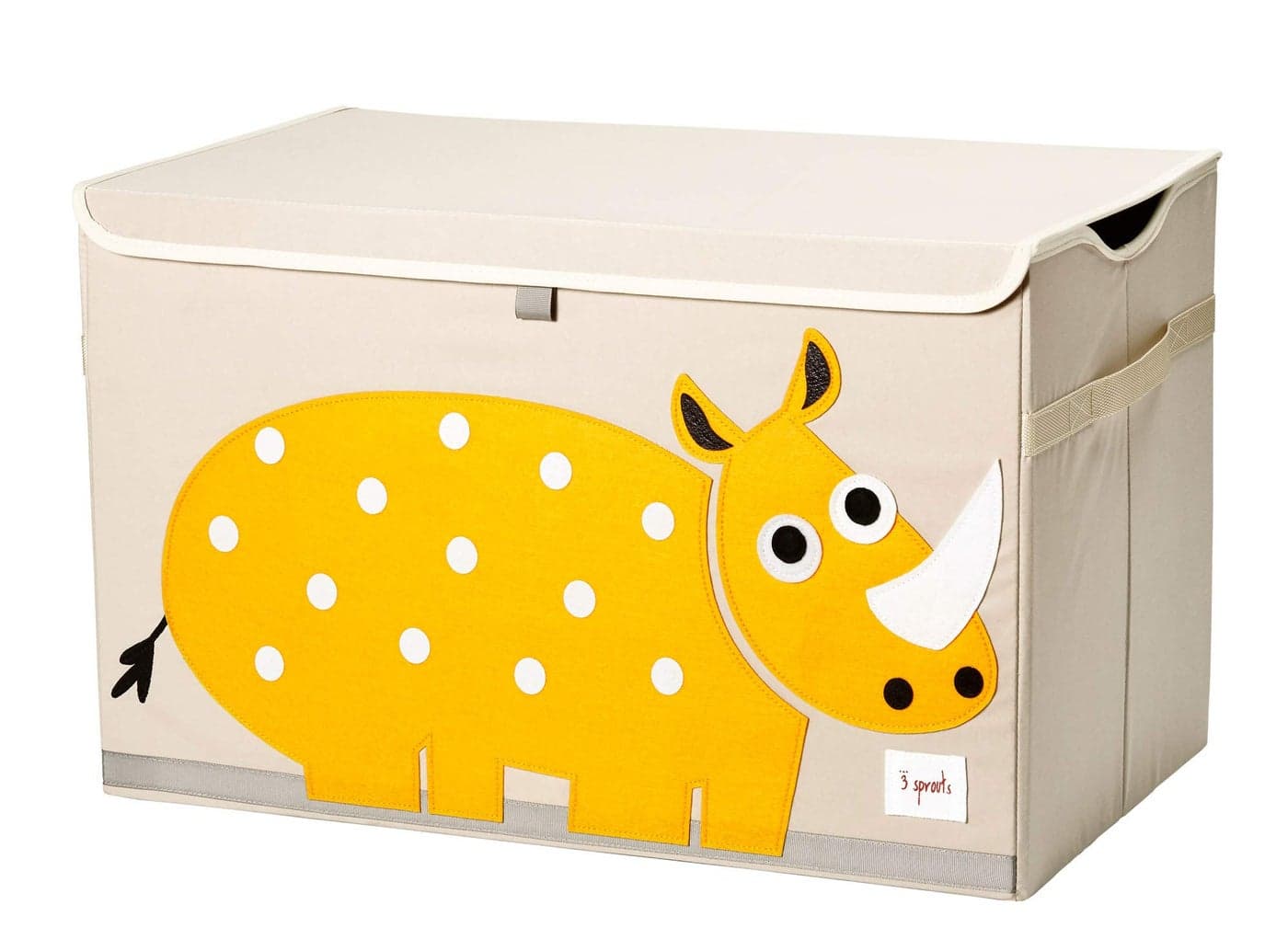 3 Sprouts Large Toy Chest for Kids with Lid and Handles Collapsible Toy Storage BinTrunkBoxBasket Organizer for Boys Girls Playroom Nursery Rhino