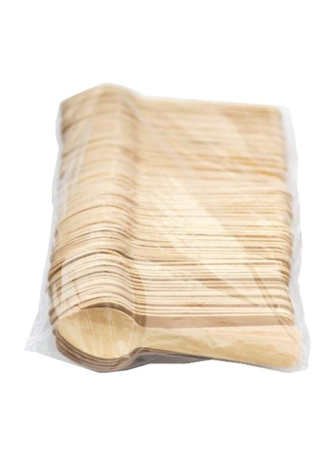 100-Piece Birchwood Spoon Beige 4.5inch