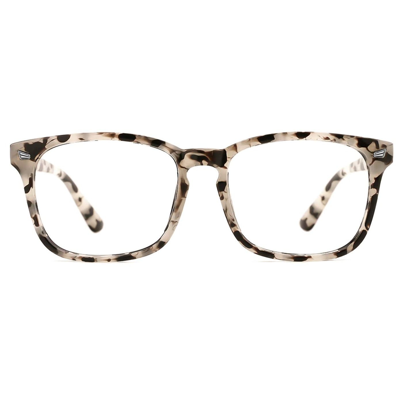 TIJN Blue Light Blocking Glasses for Women Men Clear Frame Square Nerd Eyeglasses Anti Blue Ray Computer Screen Glasses