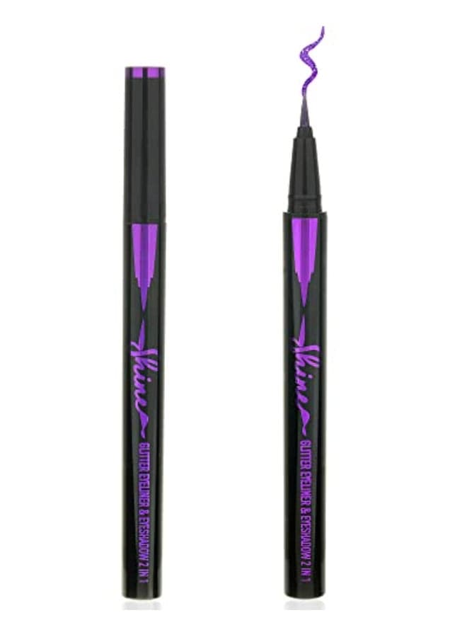 Purple Glitter Eyeliner Liquid Liner Pen1Pcs Purple Metallic Satin Shimmer Sparkling Eye Liner Eyeshadow Makeup Pen Long Lasting High Pigmented Waterproof Smudgeproof Eyeliner PencilGift for Women