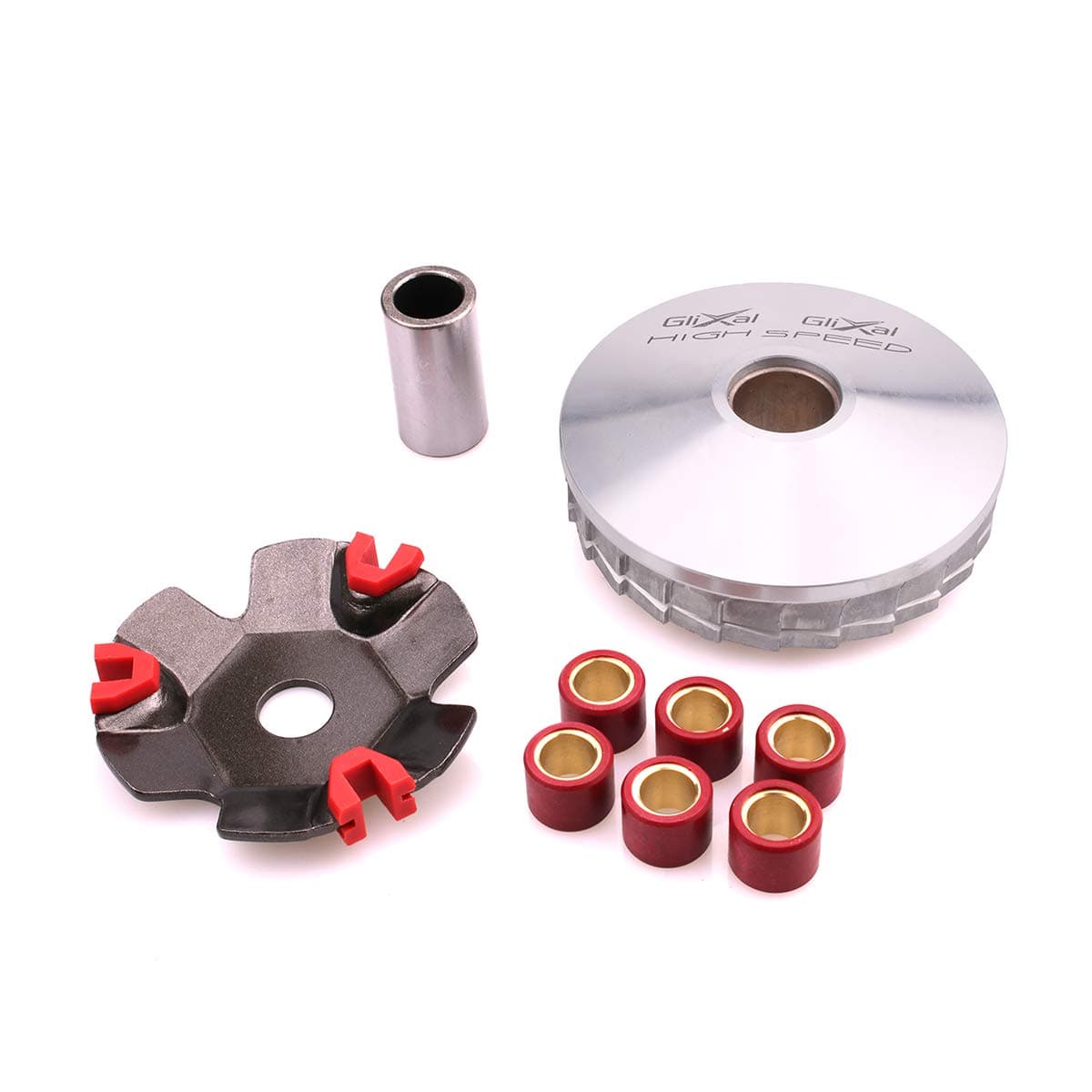 Glixal ATKS041 High Performance Racing Variator Kit with 65 gram Roller Weights for Chinese Scooter Moped ATV 4Stroke GY6 50cc 80cc 100cc 139QMB 139QMA Engine Front Clutch