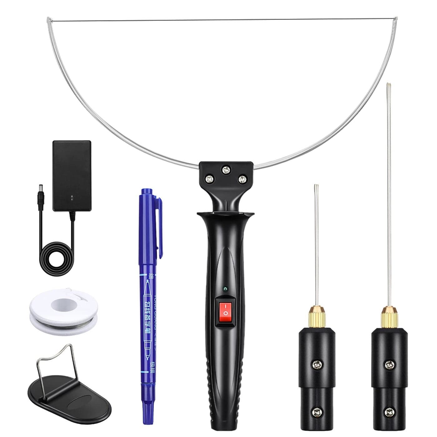 GOCHANGE 3 in 1 Foam Cutter Electric Cutting Machine Pen Tools Kit, 100-240V / 18W Styrofoam Cutting Pen with Electronic Voltage Transformer Adaptor