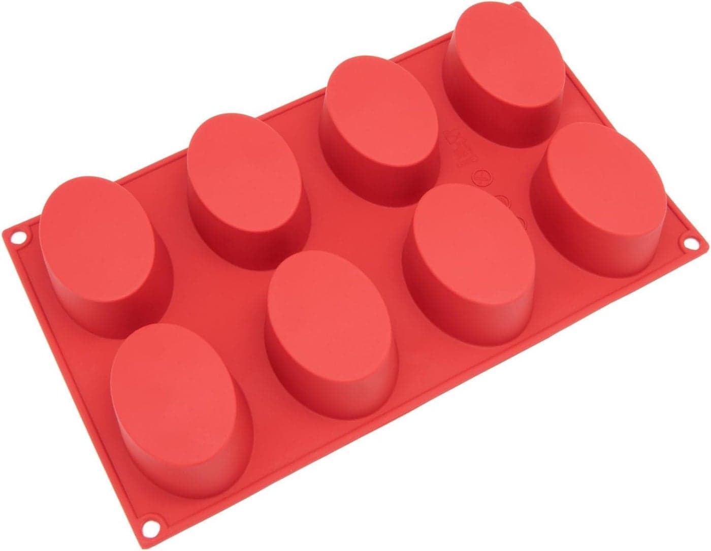Freshware 8Cavity Oval Silicone Mold for Soap Cake Bread Cupcake Cheesecake Cornbread Muffin Brownie and More
