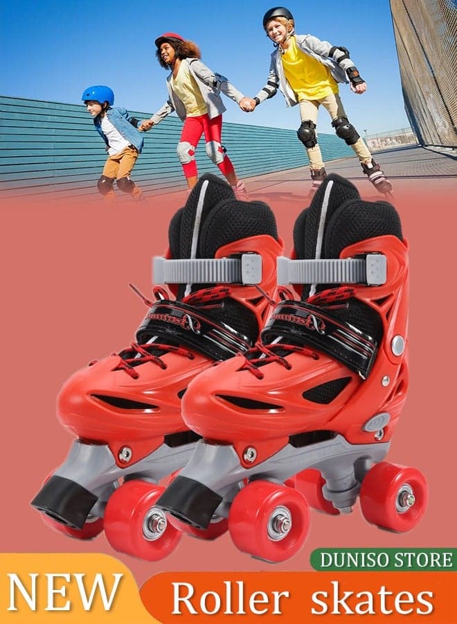 Roller Skates, Children's Roller Skates,Adjustable Size, Double Row 4 Wheels, Durable And Collision Resistant,Suitable For Girls And Boys,Suitable For Sizes 30 To 33,S