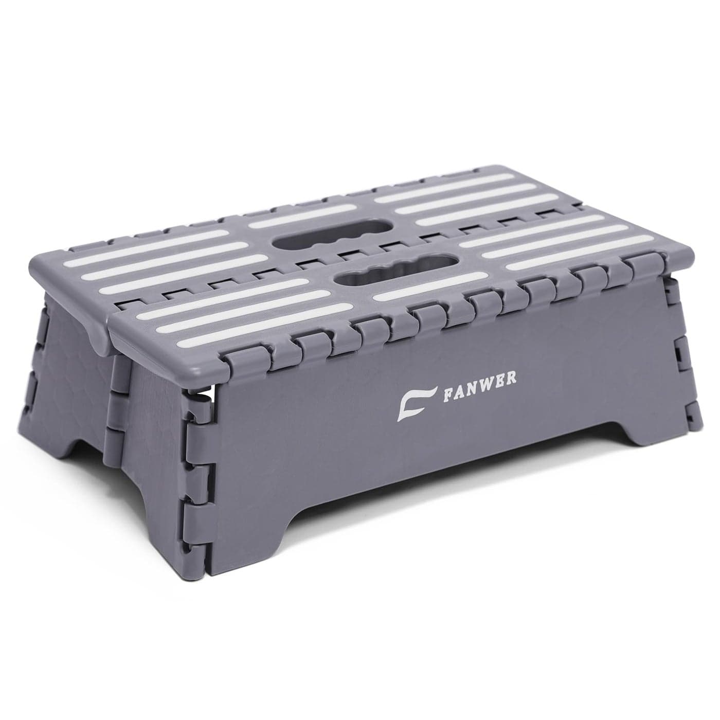 Fanwer 5 inch Portable Folding Step Stool Safe Stable Foldable Stepping Stool for Car Bathroom Bedroom Step Stools for Elderly Adults Gray