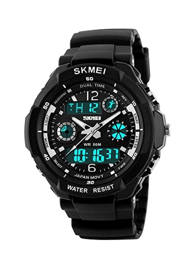 men Water Resistant Analog/Digital Wrist Watch PN K816 - 45 mm - Black