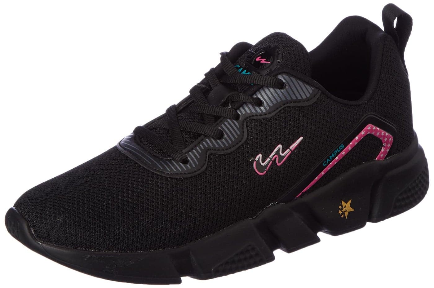 Campus Women's Julius Running Shoes BLK/Rani - 5UK/India