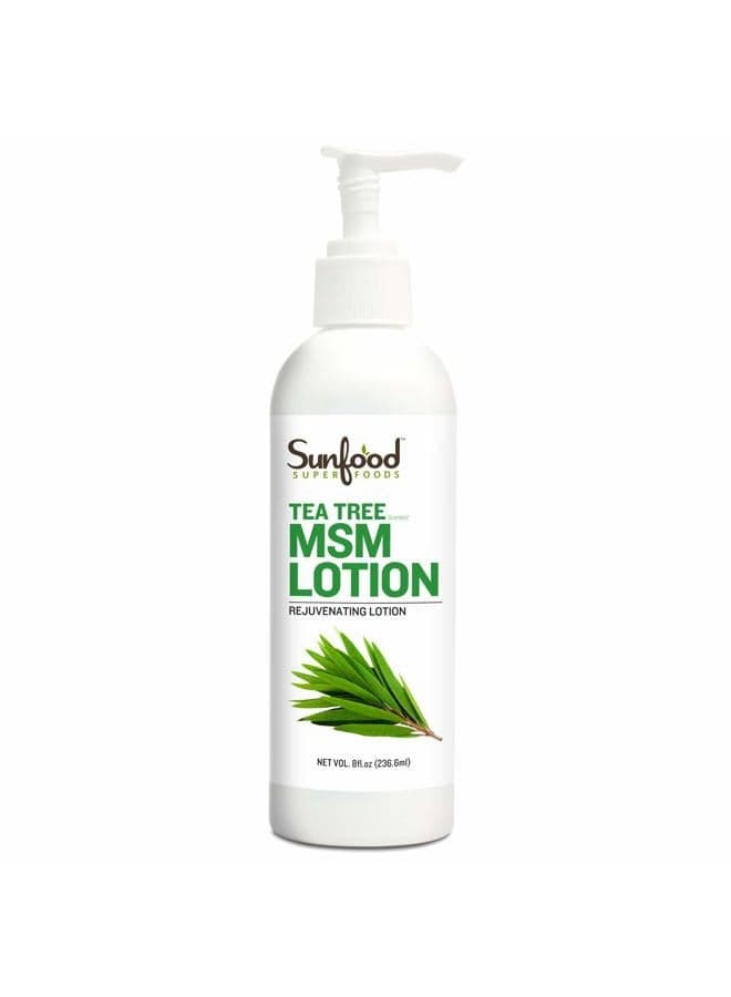 Medicinal MSM Lotion with Tea Tree Oil. 12% OptiMSM Treatment. Repairs Damaged, Irritated Skin. Free of Parabens, Chemicals, Preservatives, Alcohol. Hypoallergenic. 8 oz Bottle