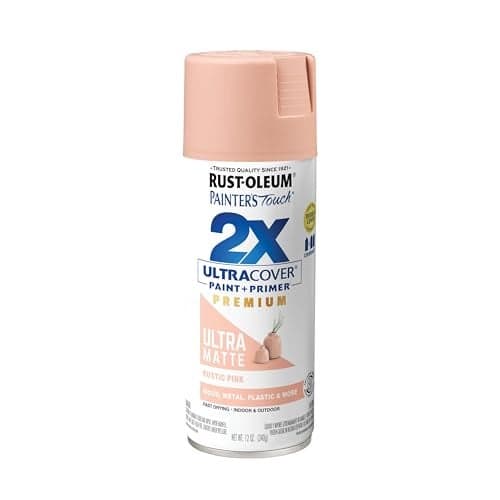 Rust-Oleum 355035 Painter's Touch 2X Ultra Cover Spray Paint, 12 oz, Ultra Matte Rustic Pink