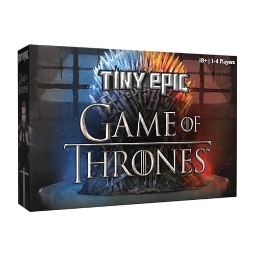 Tiny Epic Game of Thrones Board Game Strategy Game for Adults Teens 14 Players 60 Min Playtime Play as Iconic Westeros Characters Custom Dice Miniatures Metal Coins and Wooden Components