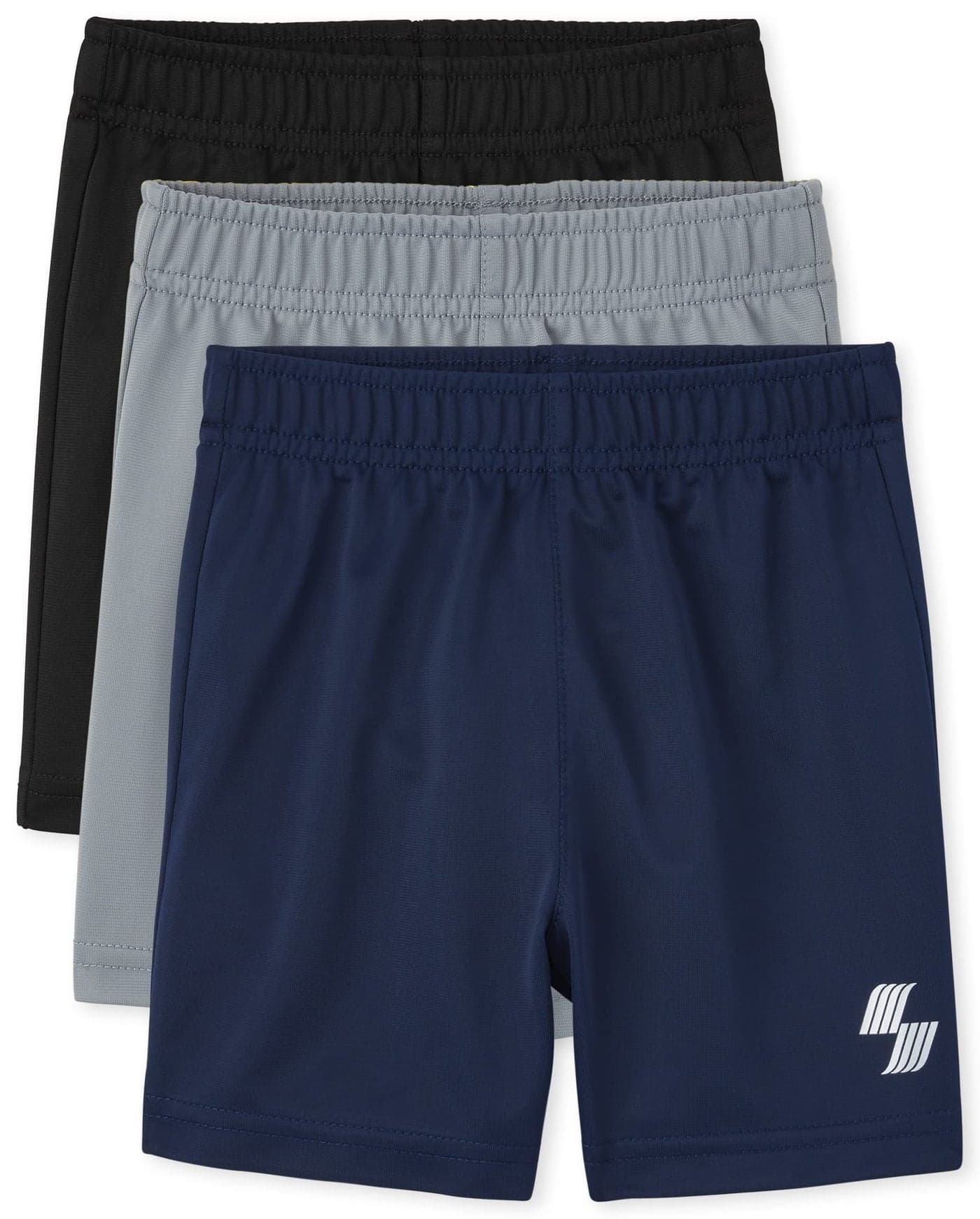The Children's Place Boys And Toddler Athletic Basketball Casual Shorts, Fin Gray/Black Ice/Tidal 3-pack, 4T US