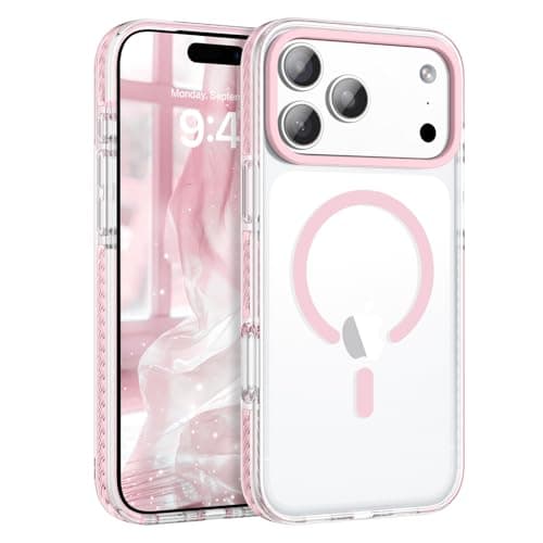 BENTOBEN Magnetic for iPhone 17 Pro 63 Case Compatible with Magsafe Military Shockproof Protective Cute Transparent Slim AntiYellowing Phone Case for iPhone 17 Pro Cover Clear Pink