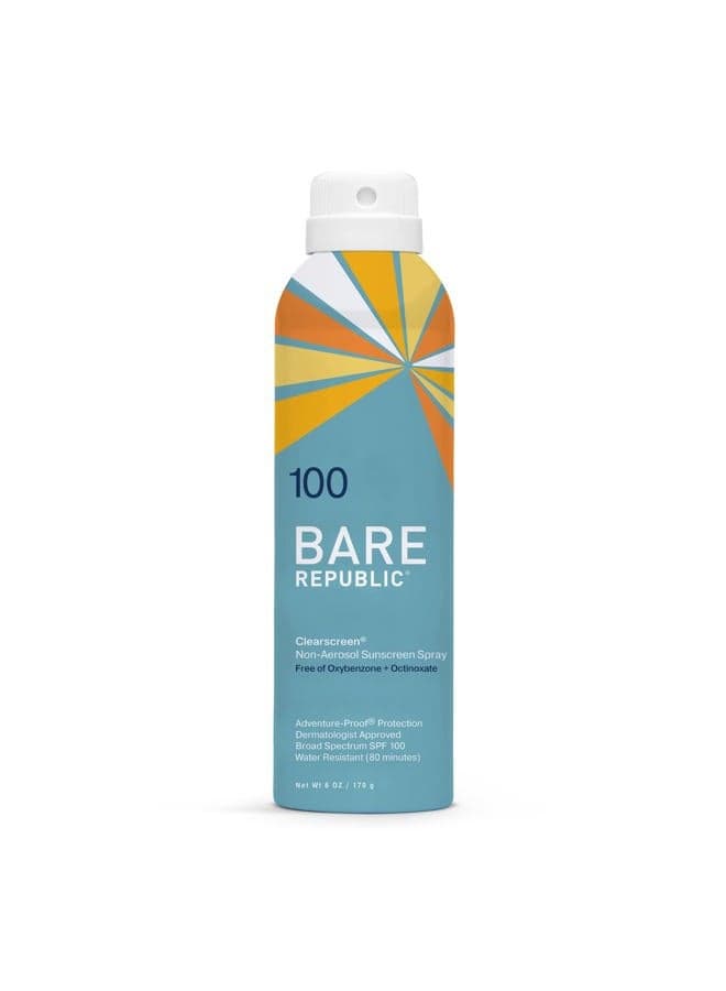 Clearscreen Sunscreen SPF 100 Sunblock Spray, Water Resistant with an Invisible Finish, 6 Fl Oz