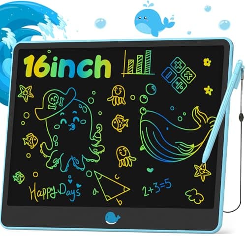 Hockvill LCD Writing Tablet for Kids 16 Inch Toys for Girls Boys Drawing Pad for 3 4 5 6 7 8 Year Old Kid Toddler Magnetic Doodle Board Travel Essentials Christmas Birthday for Children Blue