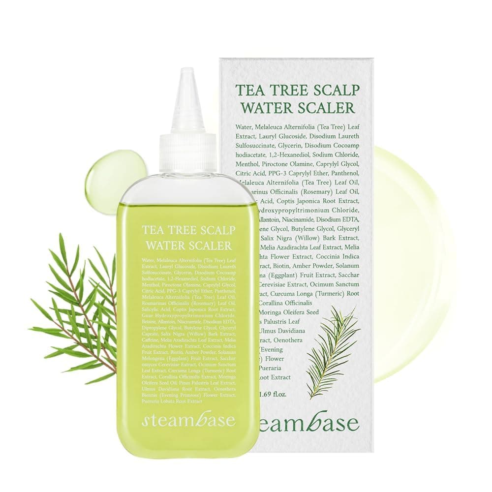 STEAMBASE Tea Tree Scalp Treatment Purifies and Exfoliates Oily Scalp Natural BHA Tea Tree Removes Odor Buildup Hypoallergenic Exfoliator 842 fl oz
