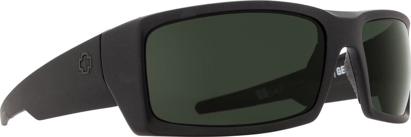 Spy Optic Women's Rectangular General Soft Matte Black Happy Gray Green, Multi, One Size + 62
