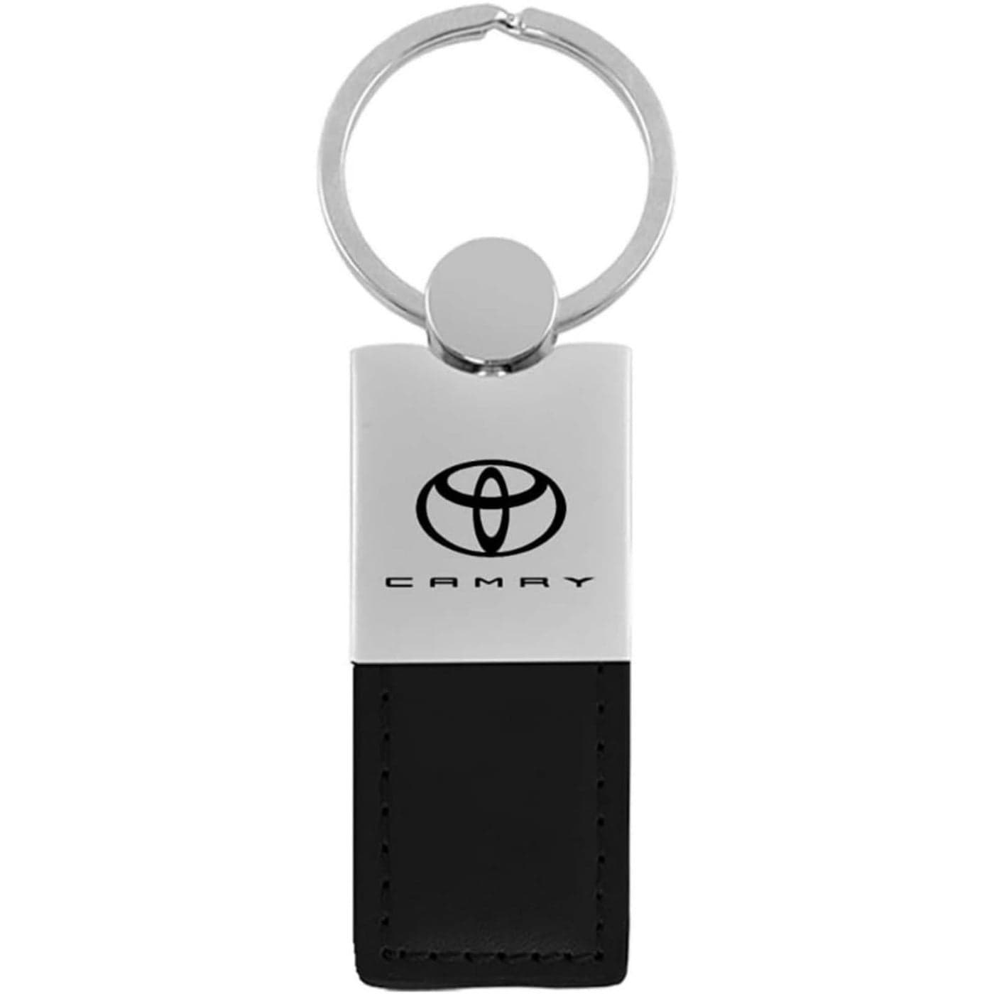 AUTOMOTIVE GOLD INC Officially Licensed Black Duo LeatherChrome Key Fob for Toyota Camry