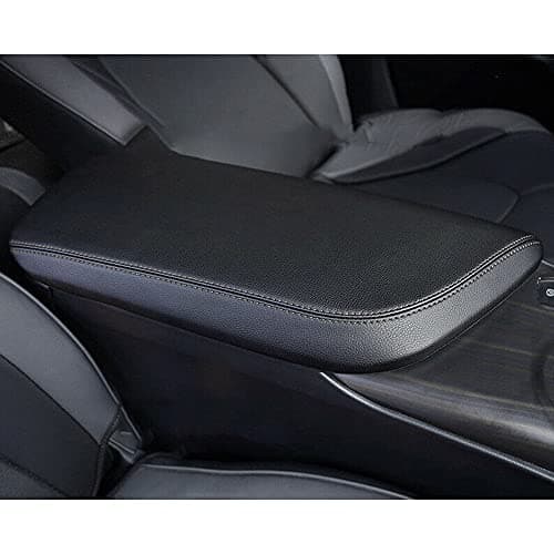 INTGET Car Center Console Armrest Cover for Toyota Camry Accessories 2018-2024 2019 2020 2021 2022 2023 Interior Camry SE/XSE Arm Rest Seat Cover Middle Box Lid Protector (Black Stitches,2018-2024)