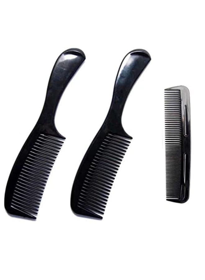 Soft N Style 2 Pack 8 inch Styling Essentials Round Handle Comb included 5 Favorict Pocket Comb