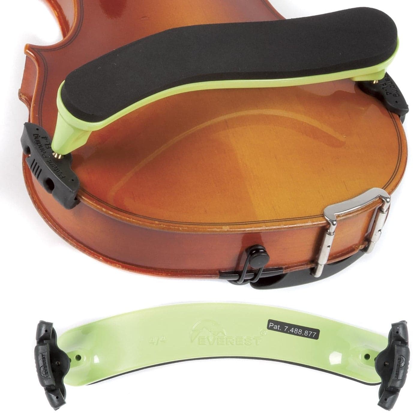 Everest ES4G ES Series 4/4 Violin Adjustable Shoulder Rest - Neon Green