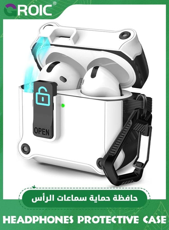 Compatible with AirPods 4th Generation Case,Compatible with Magsafe,Magnetic Automatic Lock with Phone Stand for Airpods 4 with Active Noise Cancellation Charging Cover