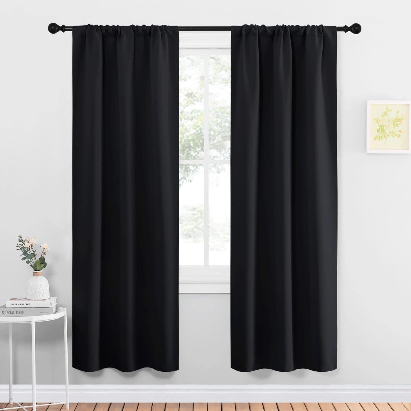 NICETOWN Halloween Black Out Curtain Panels for Kitchen Energy Smart Decoration Thermal Insulating Blackout DrapesDraperies for Small Window 2 Panels 34 inches Wide by 72 inches Long