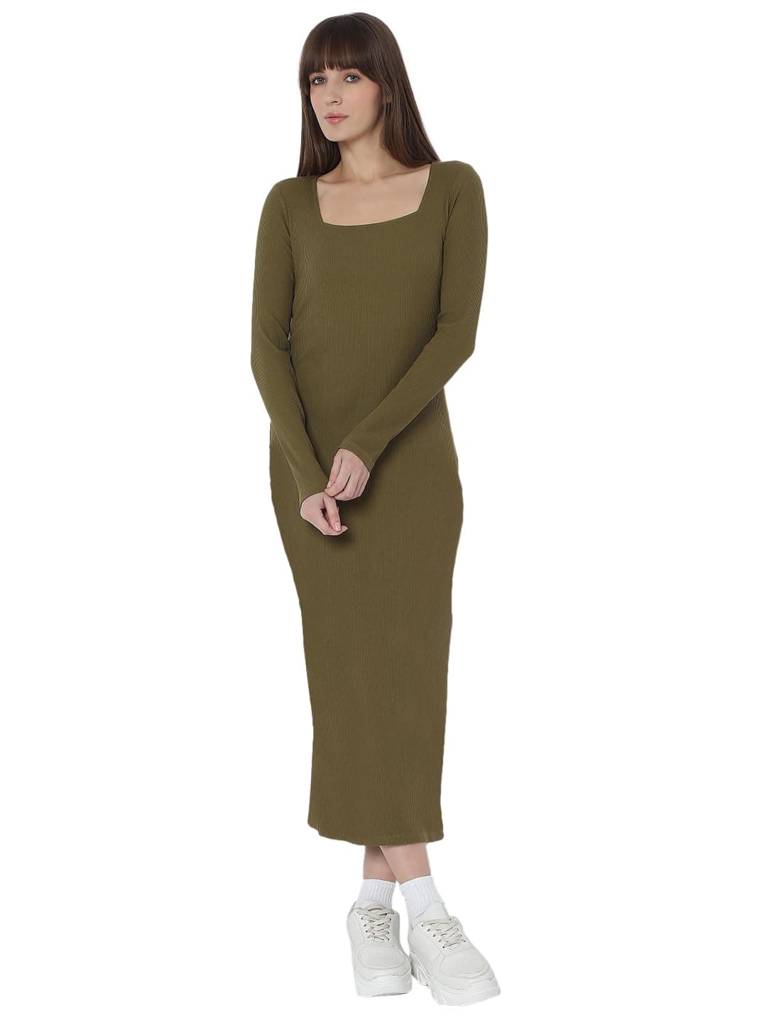 VERO MODA Women's Bodycon Green Dress