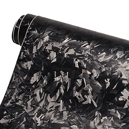 AuMoHall Black Forged Carbon Car Vinyl Wrap Matte Black Simulated Forged Carbon Fiber Satin Finish Car Body Film for Vehicle Interior Exterior Decoration 5984 x 1771