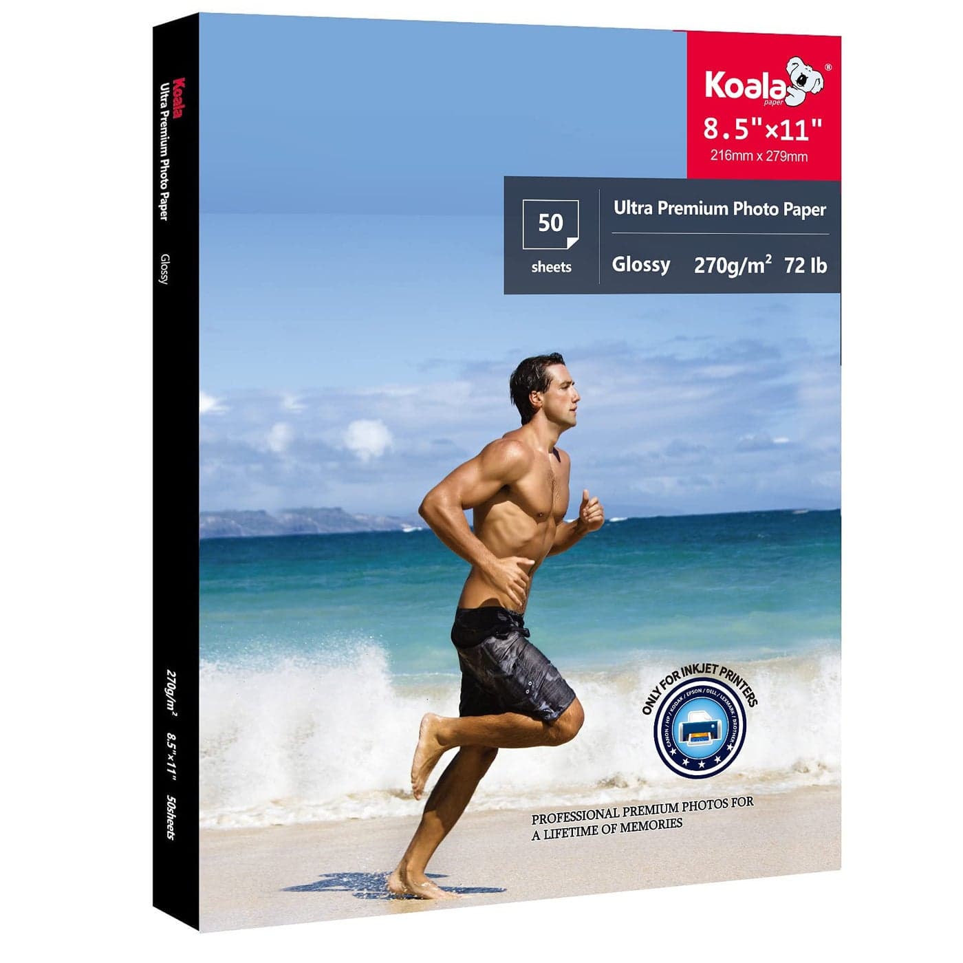 Koala Ultra Premium Photo Paper 85x11 In Glossy Photo Printer Paper for Inkjet Printer Water Resistant 50 Sheets 72lb