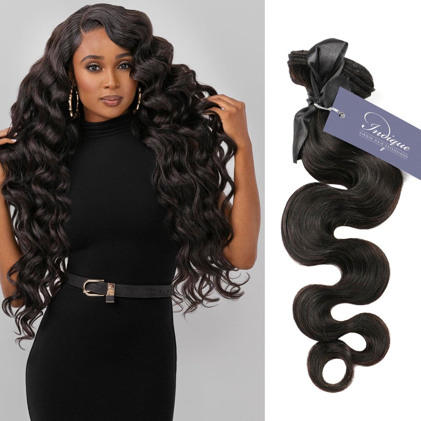 INDIQUE Remix Body Wave 100 Real Human Hair Wefted Bundles Remy Extensions from India 18