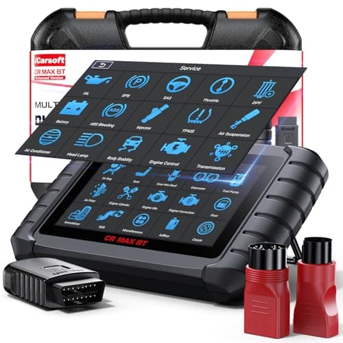 iCarsoft CR Max BT Enhanced Wireless Bidirectional Diagnostic Tool ECU AdaptationTeachin 49 Reset All System Touchscreen Battery Registration ECU Coding OBD2 Scanner with 38Pin 20Pin Adapter