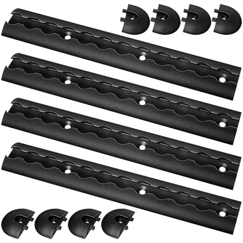 PALOZO Aluminum L Track, 12 inch L Track Rail with 8 End Caps for Securing Motorcycles, ATVs, Dirt Bikes, Utility Tractors, and More, Use On Pickup Trucks, Vans, Or Enclosed Trailers, Pack of 4