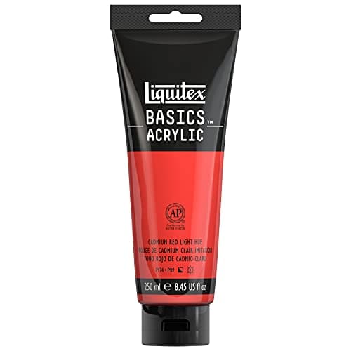 Liquitex BASICS Acrylic Paint, 250ml (8.5-oz) Tube, Cadmium Red Light Hue
