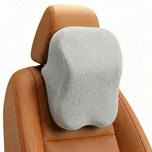 betterhood PosturePro Premium Car Neck Rest Pillow | Car Seat Headrest Pillow | Neck Support Cushion for Comfortable Rides | Memory Foam, Cotton Cover, Large Size | Orthopedic, Ergonomic (Grey)