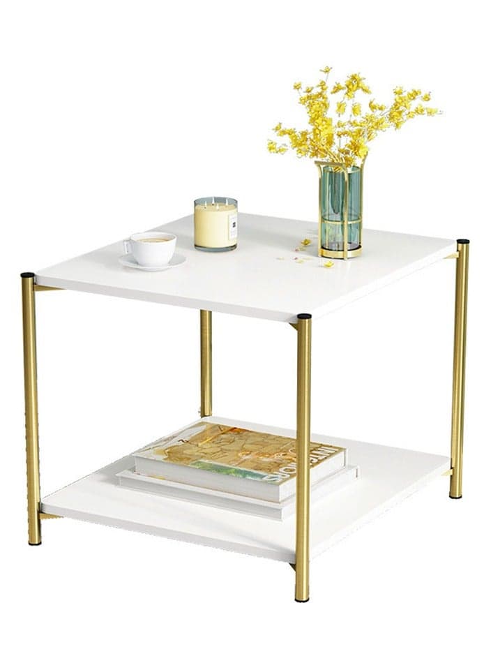 Square Tea Table Living Room Coffee Tables Marble Texture Wooden Combination Furniture Durable Table