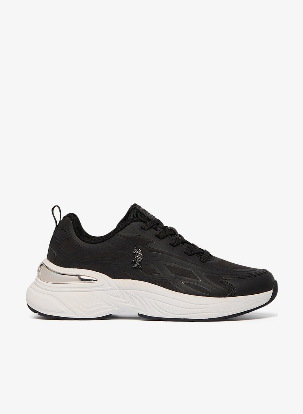 Women's Black Low-Top Premium Ramadan Exclusive Sneakers Shoes - Metallic Shine, Effortless Elegance!