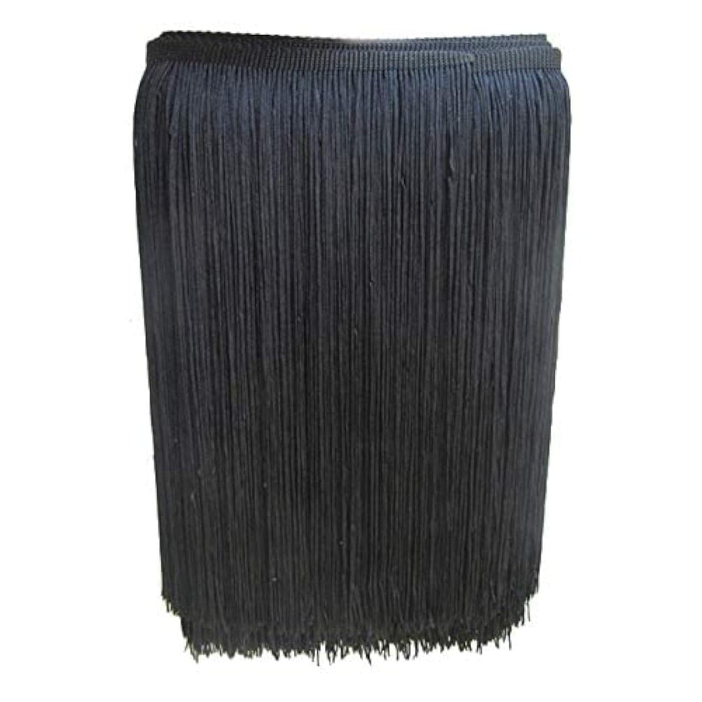 Yalulu 10 Meters Long 30 CM Wide Polyester Latin Fringe Tassel Trimming Lace DIY Latin Macrame Samba Dance Dress Stage Clothes Curtain Trim Black