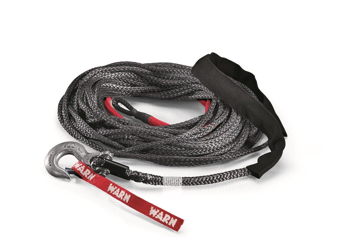 WARN 88468 Spydura Synthetic Winch Cable Rope with Swivel Hook End: 3/8" Diameter x 80' Length, 5 Ton (10,000 lb) Capacity